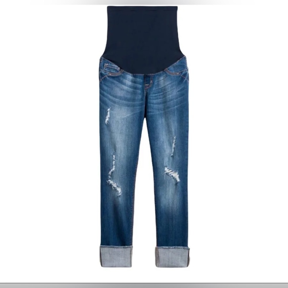 NWT 1822 DENIM Glen Maternity Distressed Cuffed Jean. Size 6